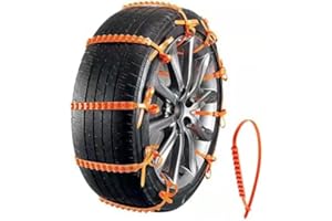 SAMULE Snow Chains with 12 PCS Adjustable Tire Chains for Car/Pickup/Trucks/SUV Anti-slip Snow Tire Chains Universal Tire Chains Winter Driving in Emergency Traction