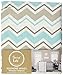 Seashore Waves Window Valance - Chevron Body, Gray Solid Tabs, Tab Top, Turquoise, Gray and White, 56 in x 15 in