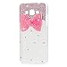 Galaxy Grand Prime Case,Samsung G530H Case - Mavis's Diary 3D Handmade Bling Cute Pink Bow with Shiny Crystal Sparkle Diamonds Gems Lovely Clear Cover Hard PC Case for Samsung Galaxy Grand Prime G530