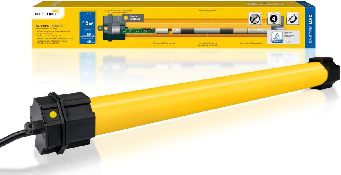 Schellenberg Maxi Plus 20740 Tubular Motor 40 Nm, Steel Tube Shaft, 60 Mm