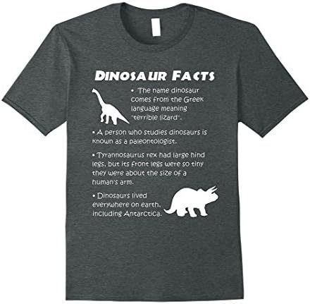Mens Dinosaur Fact Tee XL Dark Heather