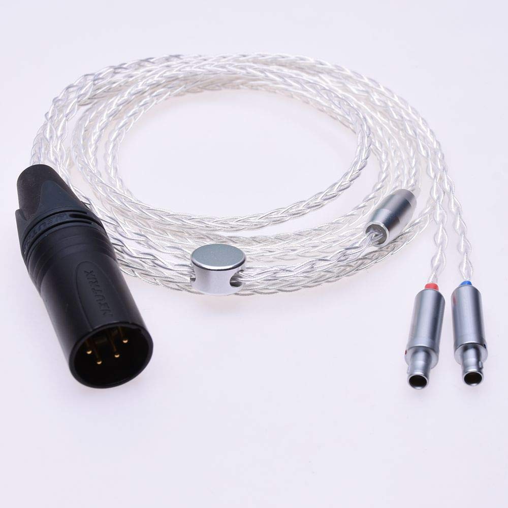 4-pin Balanced 1.8m (6ft) DIY Hi-end 5n Pcocc Silver Plated Headphone Upgrade Cable for Sennheiser Hd800 Headphone
