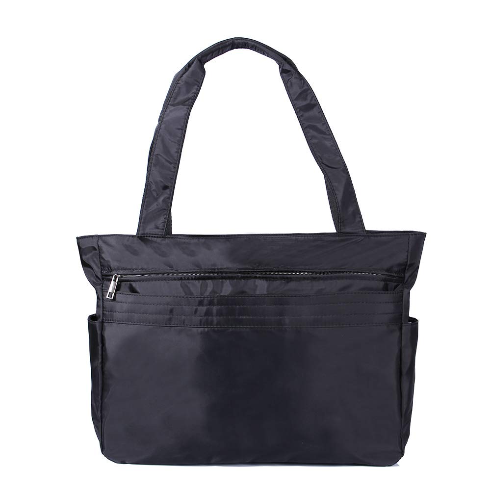 TENXITER Women Fashion Large Tote Shoulder Handbag Waterproof Tote Bag Multi-function Nylon Travel Shoulder (Black)