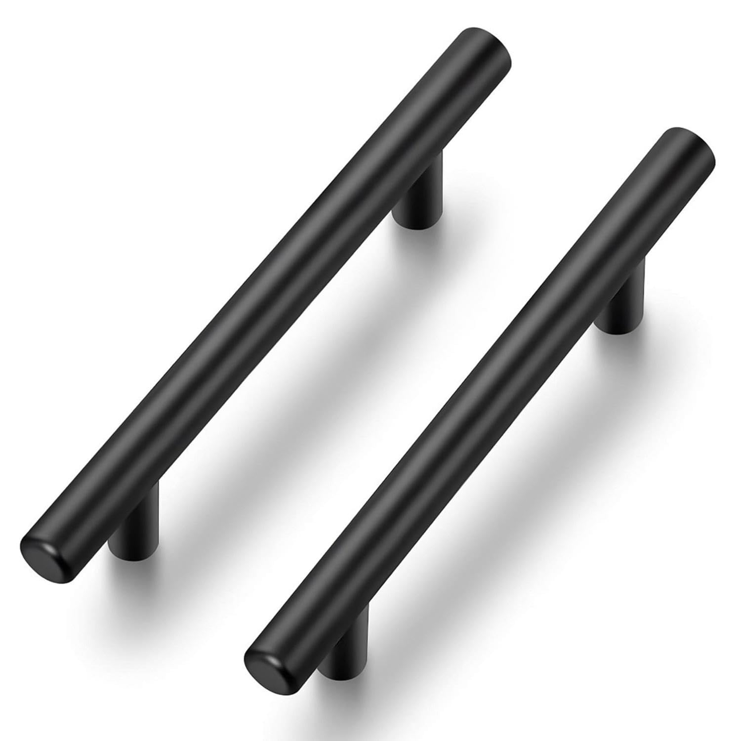 Ravinte 5 Pack Kitchen Cupboard Handles Black Cupboard Handles 96mm Hole Center T Bar Kitchen Handles Pulls for Cabinets and Drawers — image 1