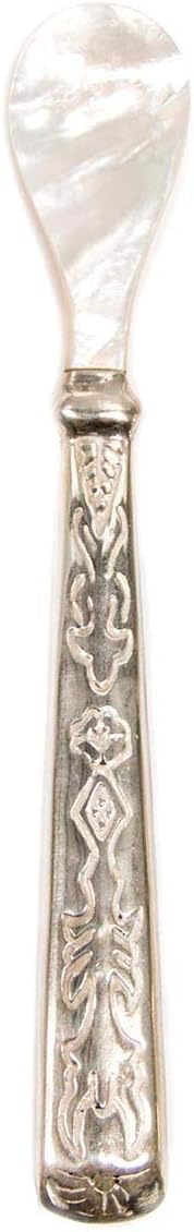Mother of Pearl Spoon with Sterling Silver Handle - 6" Ocean Nacre Caviar Serving Utensil