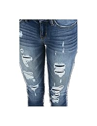 Judy Blue Señoras destruyó Patch Skinny Jean con fraying (Regular y Plus tamaños)