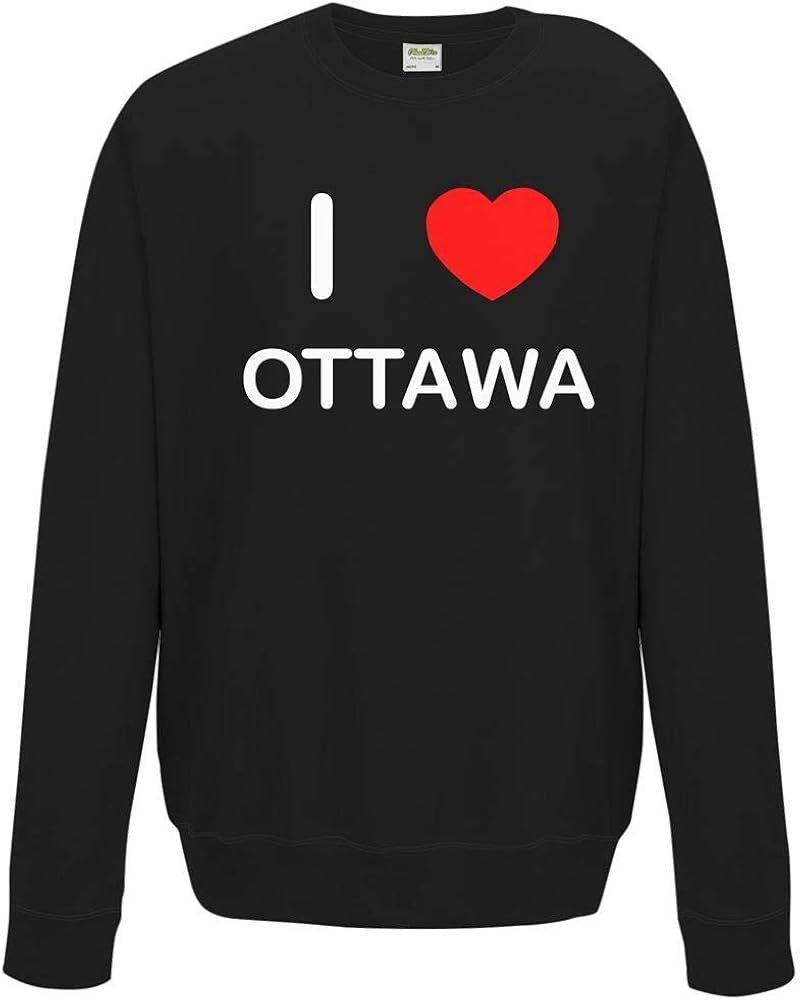 I Love Ottawa Medium Black Sweatshirt Jumper Clothing