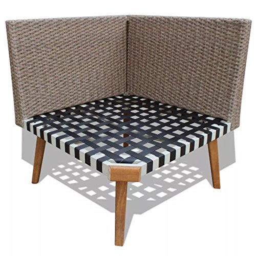 vidaXL Garten Sofagarnitur 4-TLG. Poly Rattan Grau Gartensofa Gartenmöbel Set – Bild 8
