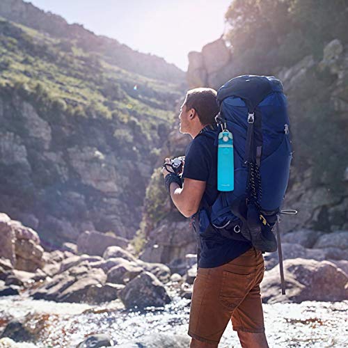 Valourgo Collapsible Sports Water Bottle - Leak Proof Roll up BPA Free Silicone Water Bottle for Travel and Outdoor, 21 oz (Lake Blue)