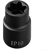 JEUCLEL EP Socket EP10, 6 Point 3/8&rdquo; Dr Female External E-Torx Plus Socket | EP Socket, Female External, E-Torx Plus Socket, External, Cr-V Steel, High Deformation Prevention