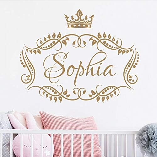 Sanzangtang Chica Princesa Corona Nombre Personalizado Etiqueta De