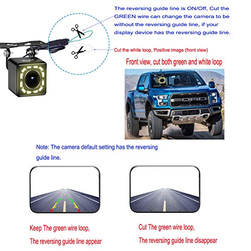 Front Rear View Car Camera, Mougerk Front Backup Camera 170 Degree Wide Angle Waterproof 12 LED Nigh Vision Lights Reverse Cameras for 12V Cars