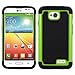 SOGA® LG Ultimate 2 Case, [Smart Defender Series] Hybrid Grid Armor Case for LG Ultimate 2 / L41C - Neon Green Black / Black