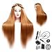 Mannequin Head, Beauty Star 24 Inch Long Gold Hair Cosmetology Mannequin Manikin Training Head Model Hairdressing Styling Practice Training Doll Heads with Clamp Stand and Accessories