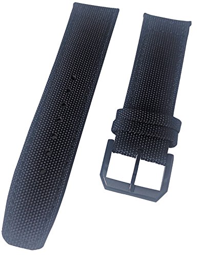 Straps Guy 22mm 500D Quality Cordura Black Canvas Watch Strap Band with Matching Stitching