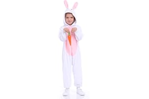 FUNIVALS Unisex Animal Costume Kids，Plush Hooded Animals Pajamas Child，Halloween Carnival Animal Kid Jumpsuit Boys & Girls