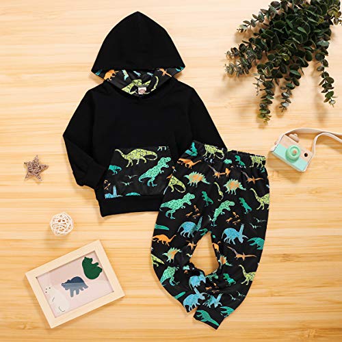 puseky 2 Stks Kids Peuter Jongen Mode Dinosaurus Kleding Hoodie Shirt + Broek Outfits Trainingspak Set - Image 6