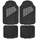 Motor Trend FlexTough 2 Tone Rubber Car Floor Mats for Auto - Heavy Duty All Season Black & Gray