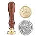 Vintage Leaf Wax Seal Stamp, Mornajina Sealing Stamp with Wooden Handle & Brass Head for Wedding Invitations Seals (Vintage Leaf)