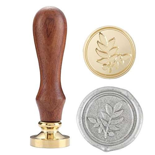 Vintage Wax Seal Stamp with Classical Patterns for Invitations Wooden Handle & Antique Brass Head (Vintage Leaf) - Thumbnail 7