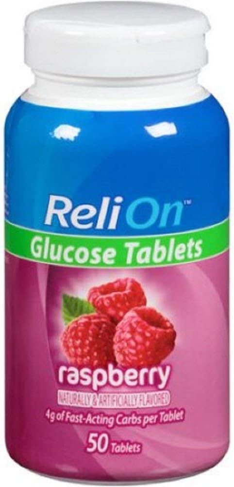 Relion Glucose Tablets - Rasberry Flavor - 50 counts: Health & Personal Care