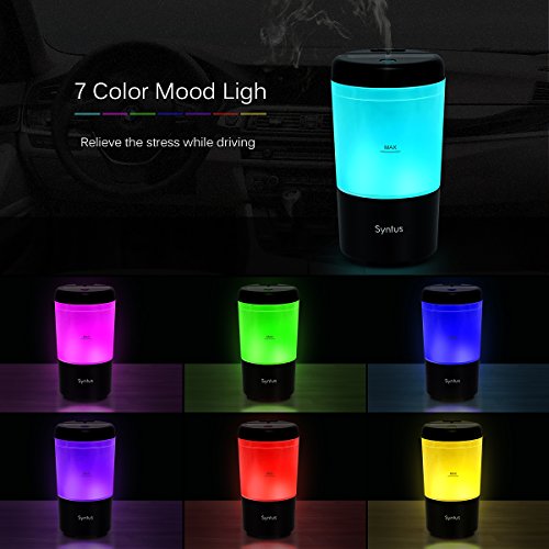 Syntus USB Car Essential Oil Diffuser Mini Portable Aromatherapy Aroma Fragrance Humidifier Air Freshener Purifier for Vehicle Office Travel Home Home & Kitchen, Heating, Cooling & Air Quality, Air Purifiers, Travel-Size Air Purifiers