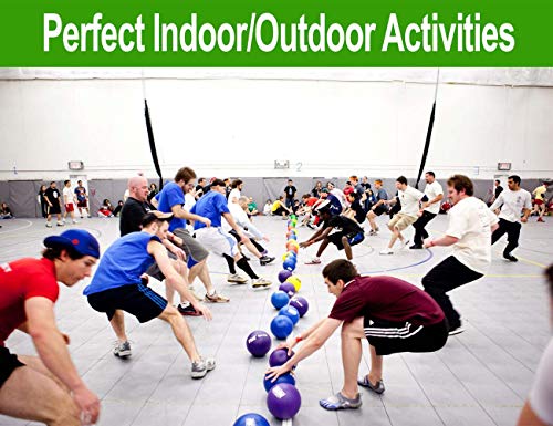 Playground Balls 10 inch Dodgeball (Set of 4) Kickball for Boys Girls Kids Adults - Official Size Bouncy Dodge Ball, Handball, Four Square Picnic School + Free Pump