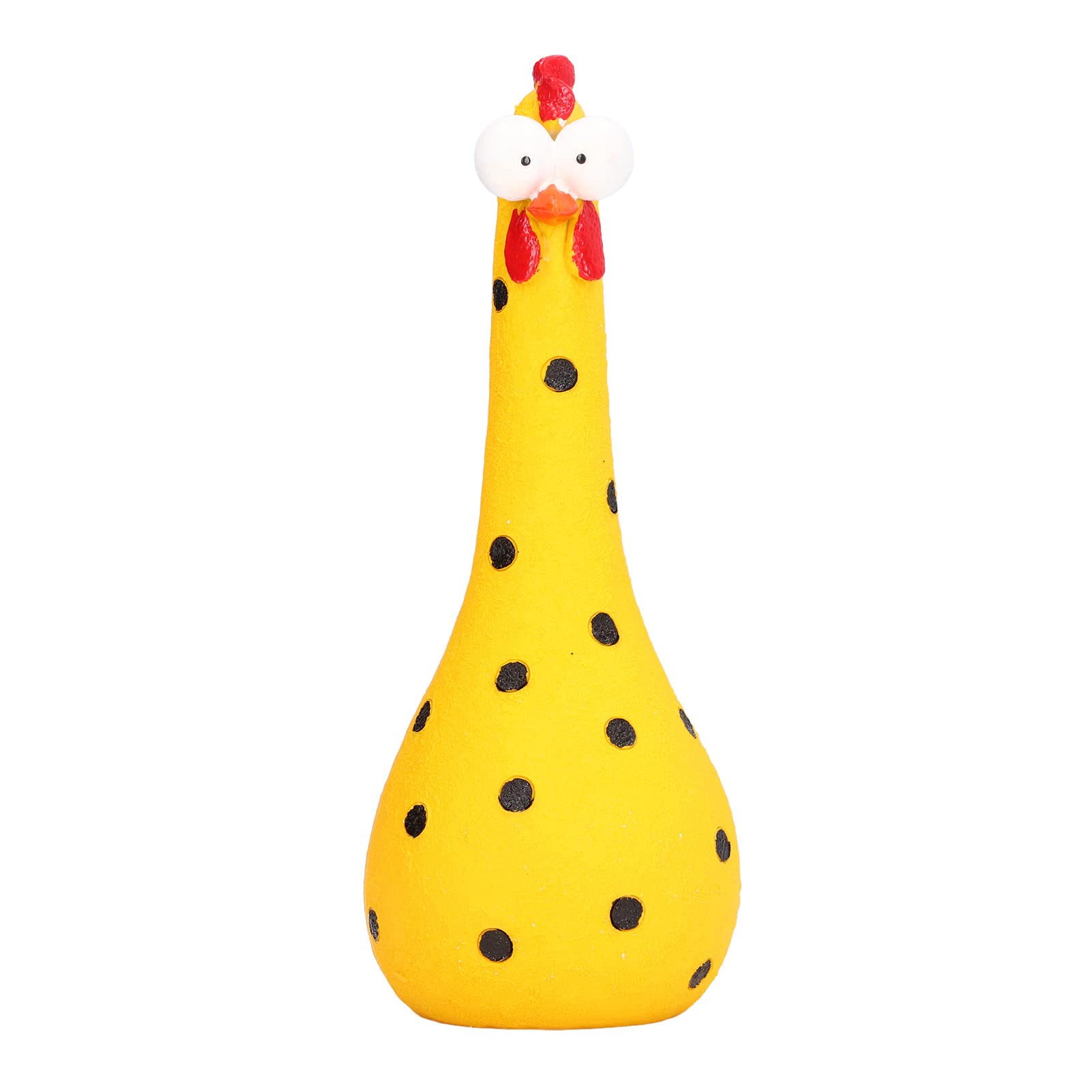 Chicken Garden Decoration, Big Eye Long Neck Chicken Statue, Silly Chicken Decor, Resin Rooster Statues Ornaments Decorative, Hand Crafted Resin Animal Garden Statues for Garden Yard Art(Yellow)