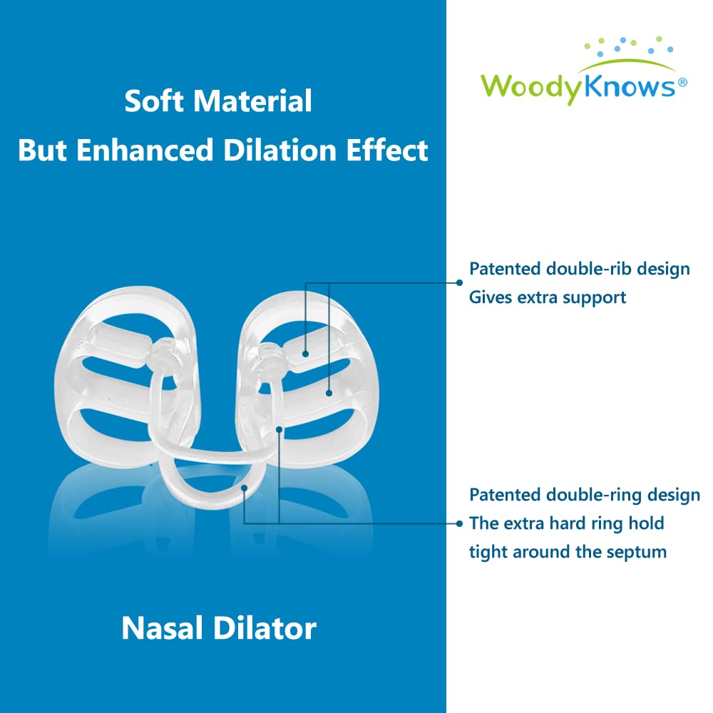 WoodyKnows Super-Support Nasal Dilator, Improves Sleep and Sports Airflow, Nasal Congestion and Nose-Related snoring aid (Trial XS/S/M/L)