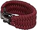 Hippo Survival Paracord Bracelet with Black Metal Shackle and Adjustable Size - Maroon