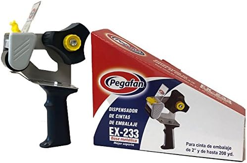 PEGAFAN Packing Tape Gun Easy to Tape Boxes, Seal Cartons, Easy Side Loading, Holds Until 110 yd/91m Roll of 2" Tape Best Tape Dispenser for Shipping, Packaging and Moving