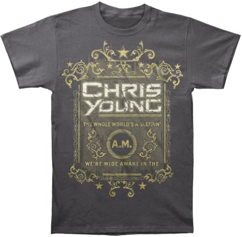 Chris Young Men's The Whole World's A Sleepin T-shirt X-Large Grey