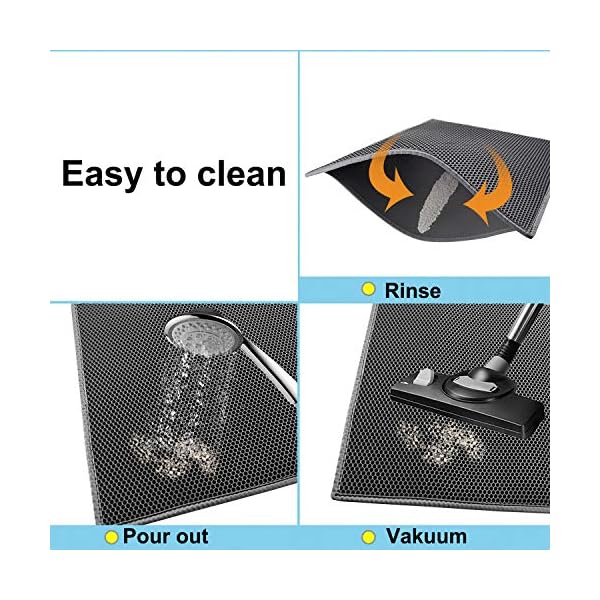 Pieviev Tappetino Lettiera Gatto, Taglia Grande 76x61cm Tappeto per Lettiera Gatto Doppio Strato Favo Adatto per… Pieviev Pieviev Tappetino Lettiera Gatto, Taglia Grande 76x61cm Tappeto per Lettiera Gatto Doppio Strato Favo Adatto per…