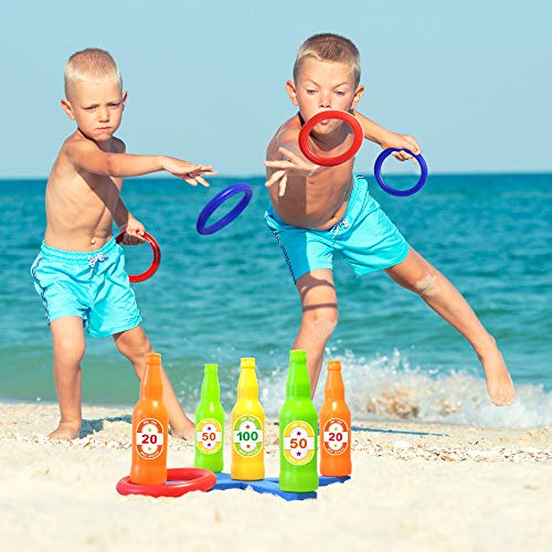 Gleeporte Carnival Ring Toss Game Set with Bonus Balloon Popping Dart Game, Outdoor Games for Kids and Adults, Carnival Birthday Party Supplies, Tossing Game Kit for Yard, Lawn, Beach and Camping - Thumbnail 6