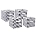 DII Non Woven Polyester Storage Bin, Lattice, Gray, Small Set of 4