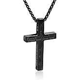 Mikovivi Soccer Bible Verse Cross Necklace for Men, Stainless Steel Religious Christian Necklace for Men First Communion Confirmation Graduation Christmas