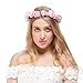 Valdler Jasmine Wreath Flower Crown Garland Halo for Wedding Festivals for Wedding Festivals (Pink)