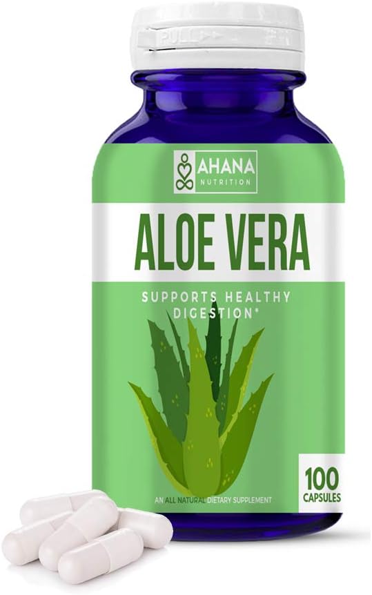 Aloe Vera Capsules by Ahana Nutrition Pure Aloe Vera Extract Pills to