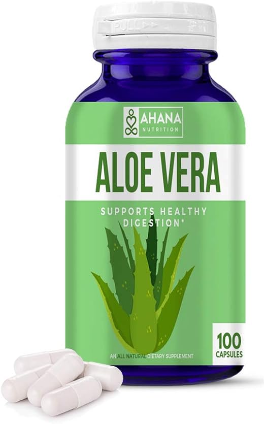 Aloe Vera Capsules by Ahana Nutrition Pure Aloe Vera Extract Pills to