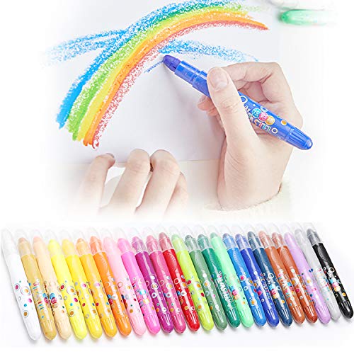 Kids Crayons Tempera Paint Sticks 24 Colors Set, Washable Quick Drying
