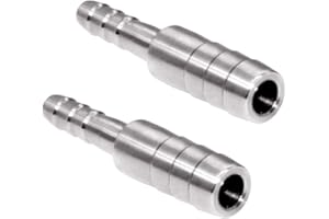 Beduan Stainless Steel Reducing Splicer Mender, 3/8" to 5/16" Barb ID, Reducer Barb Fitting Air Water Fuel Boat (Pack of 2)
