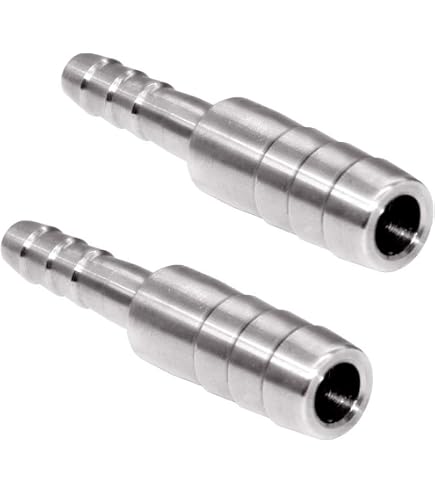 Rierdge 2 Pcs Brass Barb Fitting 6mm to 4mm Barbed Reducing