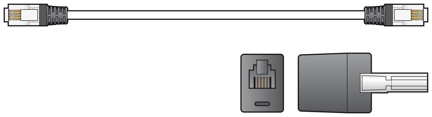 Premium RJ11 modem lead with BT adaptor | 3.0m| Black
