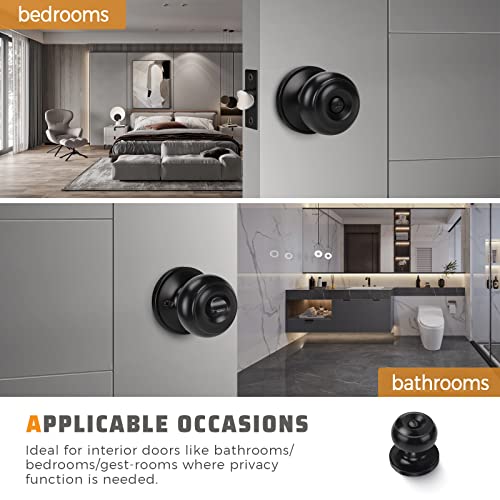 KNOBWELL 10 Pack Privacy Door Knobs with Lock for Bedroom or Bathroom