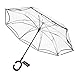 WASING Double Layer Inverted Umbrella Cars Reverse Umbrella, Windproof UV Protection Big Straight Umbrella for Car Rain Outdoor with C-Shaped Handle (Transparent)