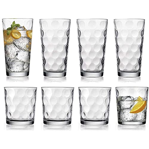 Home Essentials & Beyond Glassware Drinking Glasses Set Of 8 4 Highball