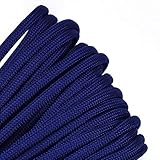 Bored Paracord - 1', 10', 25', 50', 100' Hanks & 250', 1000' Spools of Parachute 550 Cord Type III 7 Strand Paracord Well Over 300 Colors - Acid Midnight Blue - 100 Feet
