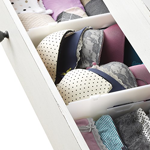 Whitmor Adjustable Organizers Drawer Dividers, Set of 2, White Pricepulse