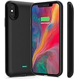 iPhone X Battery Case [Support Qi Wireless Charging,Lightning Headphone],Capshi 3000mAh Rechargeable Charging Case Extended Battery Power Bank Portable Backup Charger Case for iPhone X/10-Black