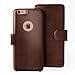 Compatible with iPhone 6S Plus Wallet case, iPhone 6 Plus Wallet Case, Lightweight with Classic Design & Ultra-Strong Magnetic Closure, Faux Leather, Dark Brown, for Apple iPhone 6s Plus/6 Plus